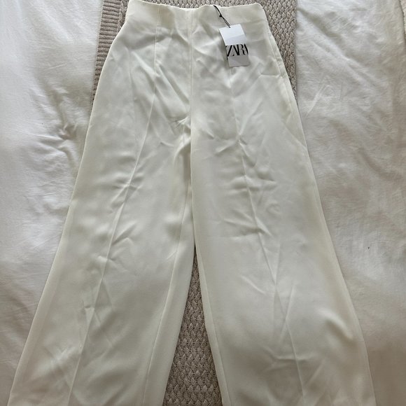 NWT ZARA WHITE TROUSER - Picture 6 of 6